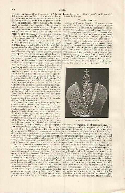 LAMINA ESPASA 19382: Corona imperial de Rusia