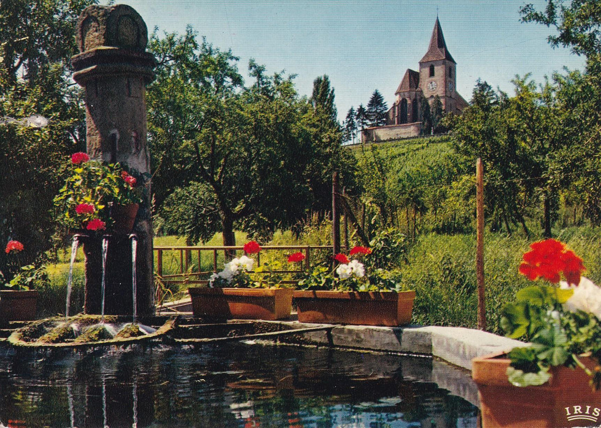 POSTAL 18183: La fontaine de Ste-Huna et l Eglise fortifiee de Hunawirh