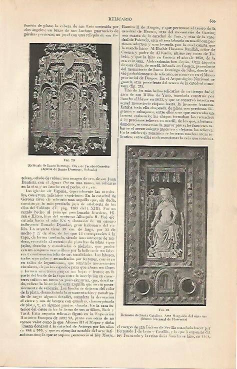 LAMINA ESPASA 984: Relicarios de Bolonia y de Florencia