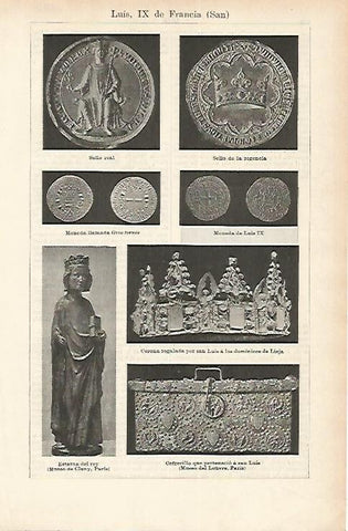 LAMINA ESPASA 1803: Representaciones de Luis IX de Francia