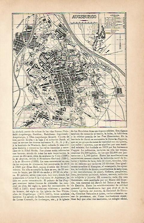 LAMINA ESPASA Alemania 5726: Plano de Ausgsburgo Alemania