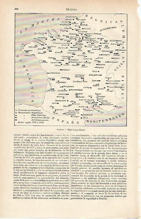 LAMINA ESPASA 16113: Mapa arqueologico de Francia