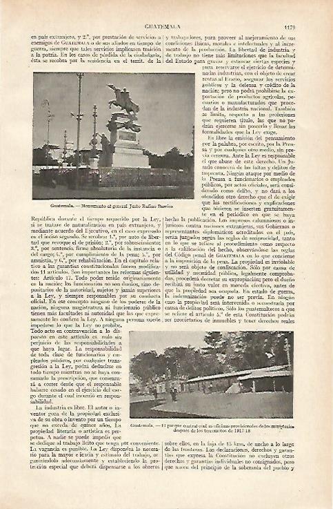 LAMINA ESPASA 16196: Monumento a Justo Rufino en Guatemala