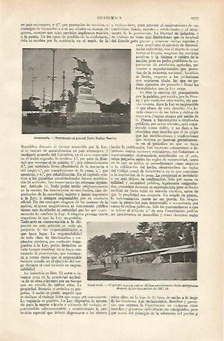 LAMINA ESPASA 16196: Monumento a Justo Rufino en Guatemala