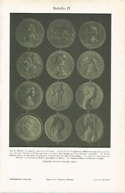 LAMINA ESPASA 11925: Medallas de la Coleccion Gustavo Dreyfus de Paris