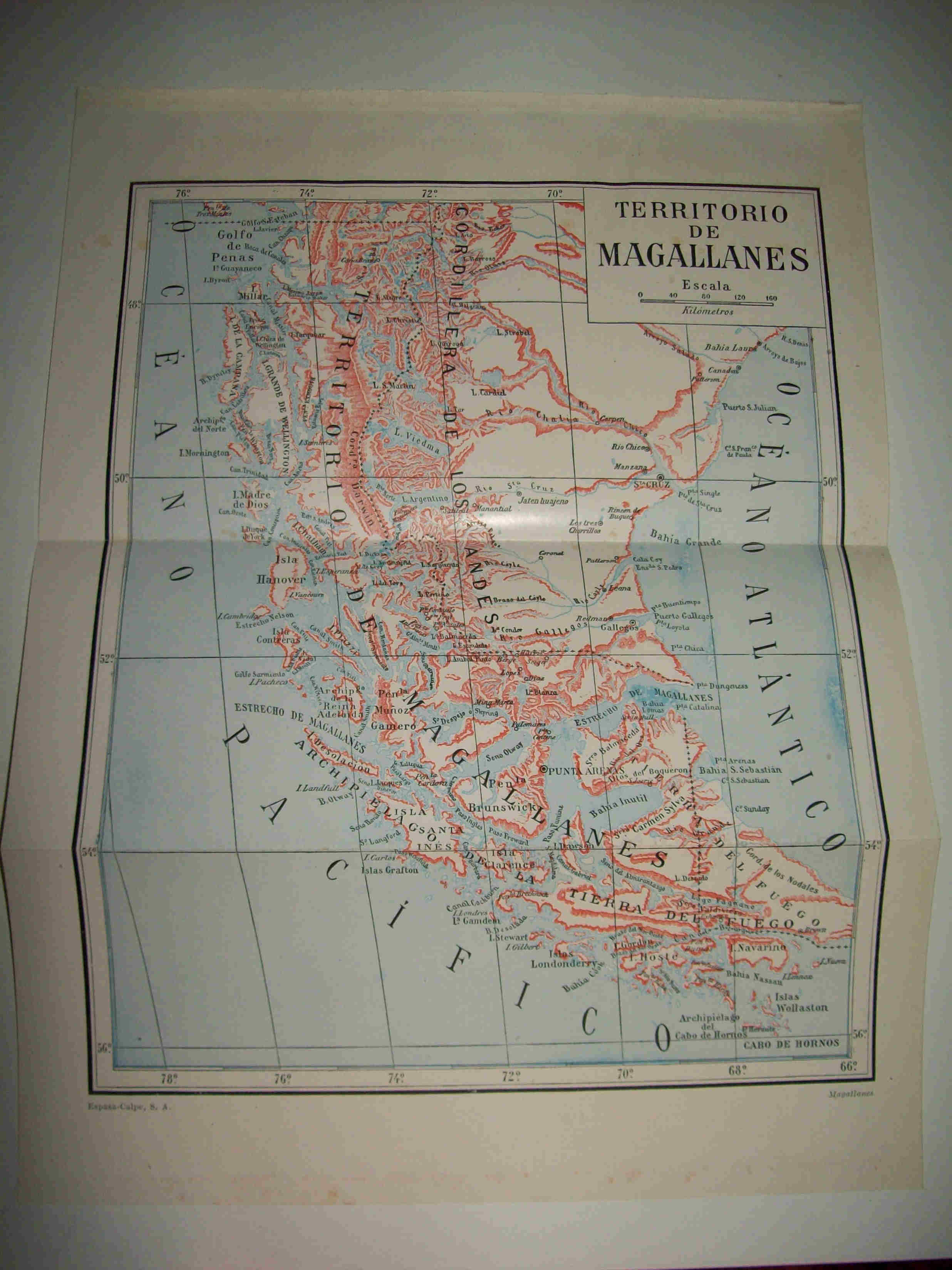 LAMINA ESPASA 18488: Mapa del territorio de Magallanes