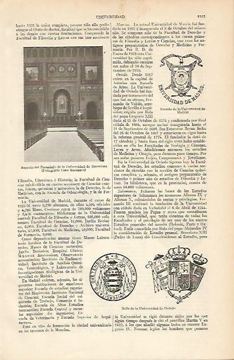 LAMINA ESPASA 12145: Paraninfo de la Universidad de Barcelona