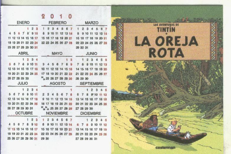 Calendario bolsillo 2010: Tintin: La oreja rota