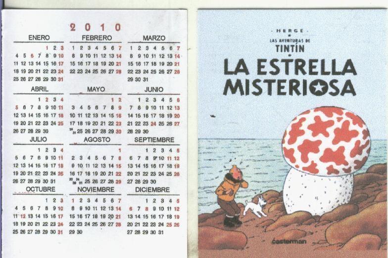 Calendario bolsillo 2010: Tintin: La estrella misteriosa