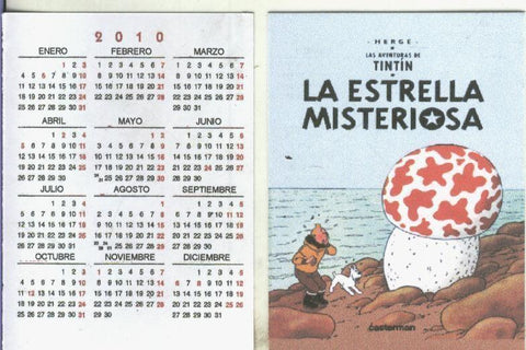 Calendario bolsillo 2010: Tintin: La estrella misteriosa