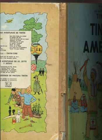 Tintin: en america (lomo tela, mal estado cubierta, tercera edicion 1972)