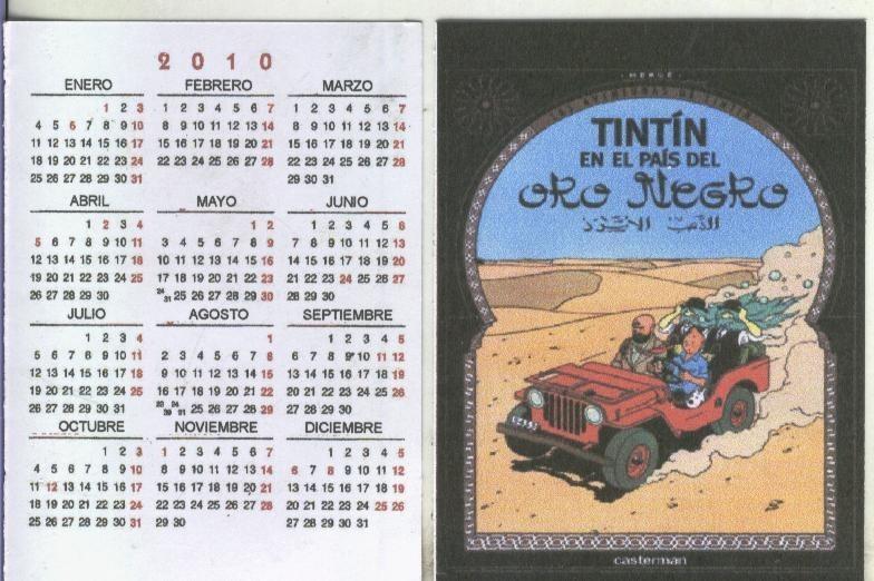 Calendario bolsillo 2010: Tintin: En el pais del oro negro