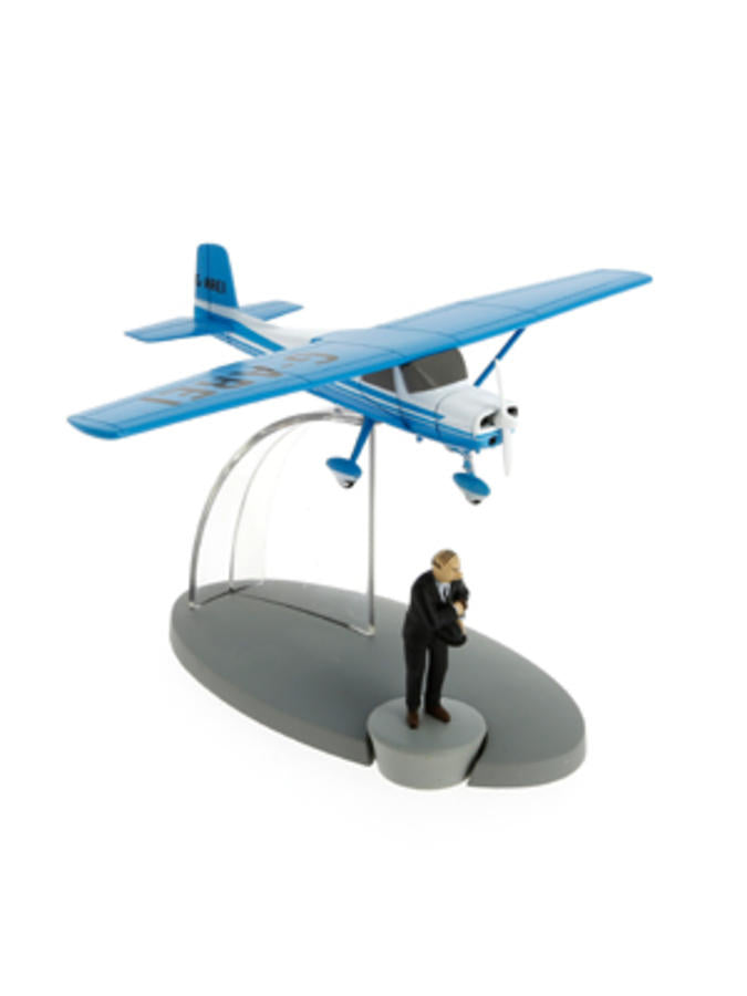 Avion Tintin CESSNA 150 FASTBACK Azul con figurita de Dupont de 'la Isla Negra' (ref. #29543)