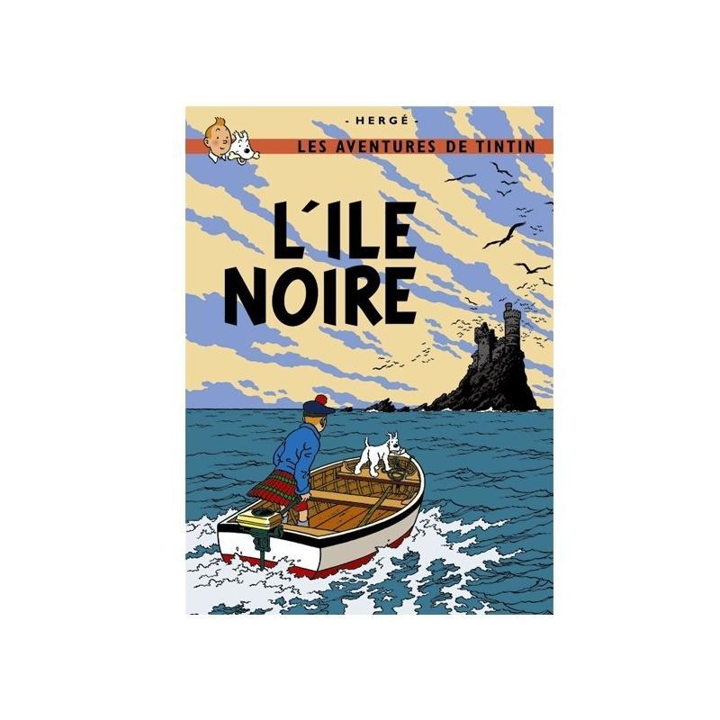 Postal (postcard) portada Tintin en L'ile noire - La isla negra 