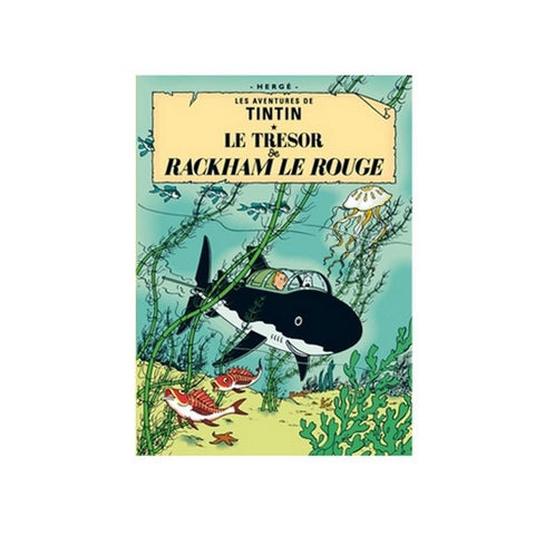 Postal (postcard) portada Tintin Le tresor du Rackham le Rouge - El tesoro de Rackham el Rojo (ref. #30080)