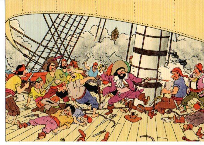 Postal Tintin: Le Secret de La Licorne ( el secreto del unicornio ) 1943 