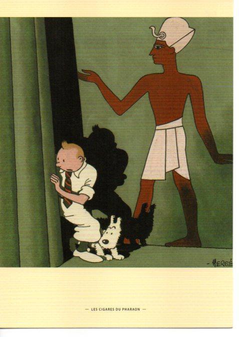 Postal Tintin: Les cigares du pharaon ( los cigarros del faraon ) 1934