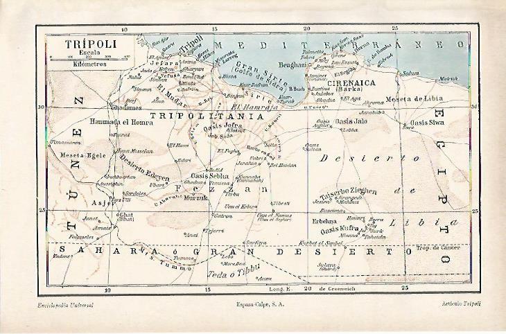 LAMINA ESPASA 884: Plano de Tripoli Libia