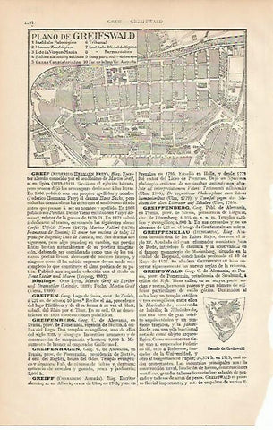 LAMINA ESPASA Alemania 2202: Plano de Greifswald Alemania