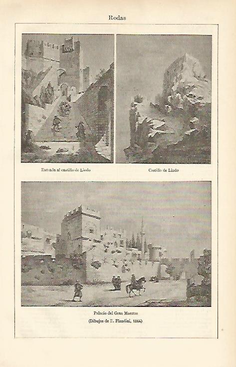 LAMINA ESPASA 6631: Dibujos de Rodas pintados por E. Flandini en 1864