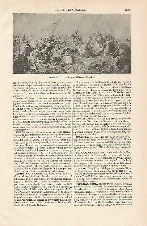 LAMINA ESPASA 7291: Batalla de Ivry por Steuben