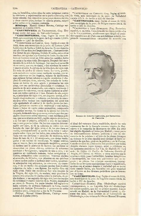 LAMINA ESPASA 8259: Retrato de Roberto Castrovido