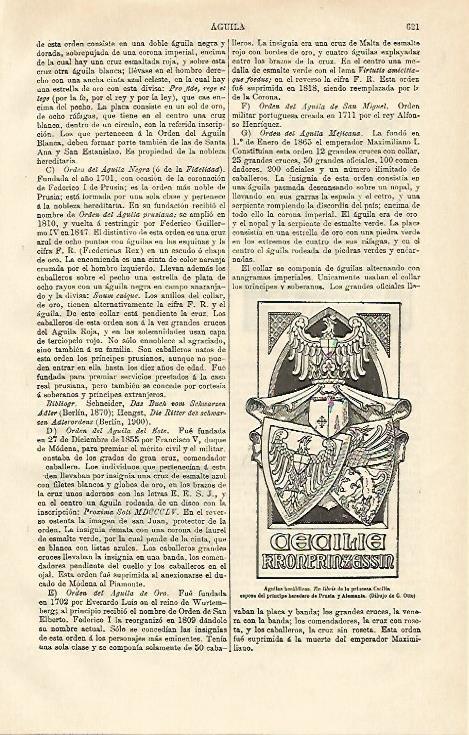 LAMINA ESPASA 12670: Aguila heraldica de la princesa Cecilia de Prusia