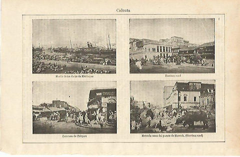 LAMINA ESPASA 14704: Vistas de Calcuta India