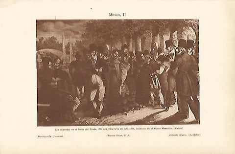 LAMINA ESPASA 4947: Los elegantes en el Salon del Prado. Litografia de 1826