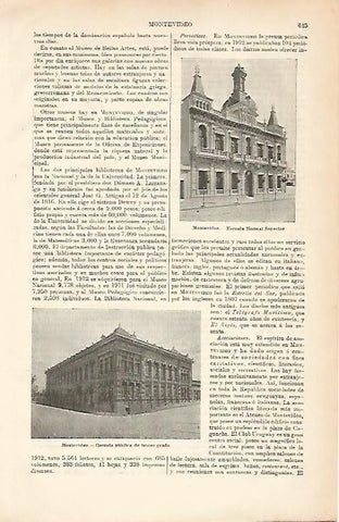 LAMINA ESPASA 8663: Escuelas de Montevideo Uruguay