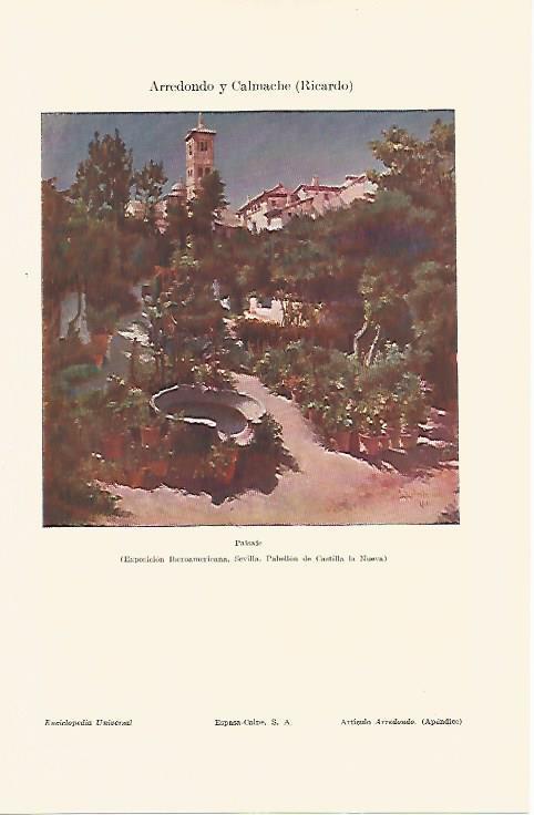 LAMINA ESPASA 10893: Paisaje por Ricardo Arreondo y Calmache