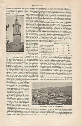 LAMINA ESPASA 16237: Vistas de Esparraguera Barcelona