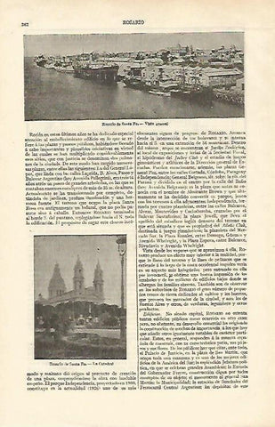 LAMINA ESPASA 16947: Vista y Catedral de Rosario de Santa Fe Argentina
