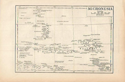 LAMINA ESPASA 17923: Mapa de Micornesia