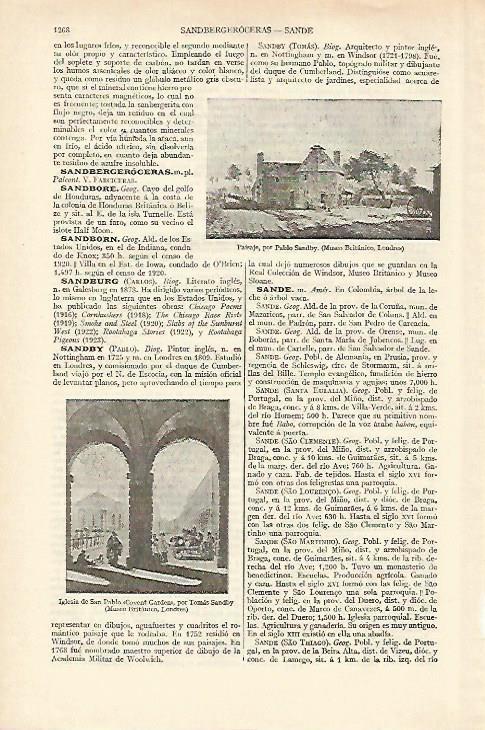 LAMINA ESPASA 18418: Paisaje por P. Sandby