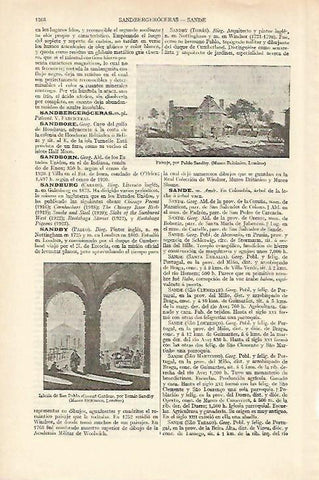 LAMINA ESPASA 18418: Paisaje por P. Sandby