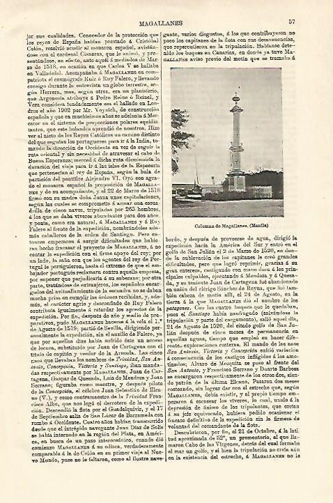 LAMINA ESPASA 18490: Columna de Magallanes en Manila Filipinas