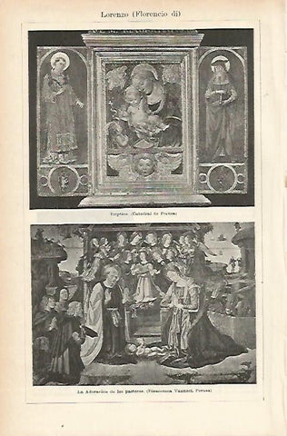 LAMINA ESPASA 1870: Obras de Florencio di Lorenzo