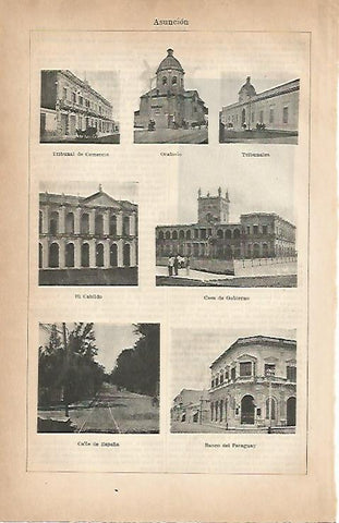 LAMINA ESPASA 5691: Edificios de Asuncion Paraguay