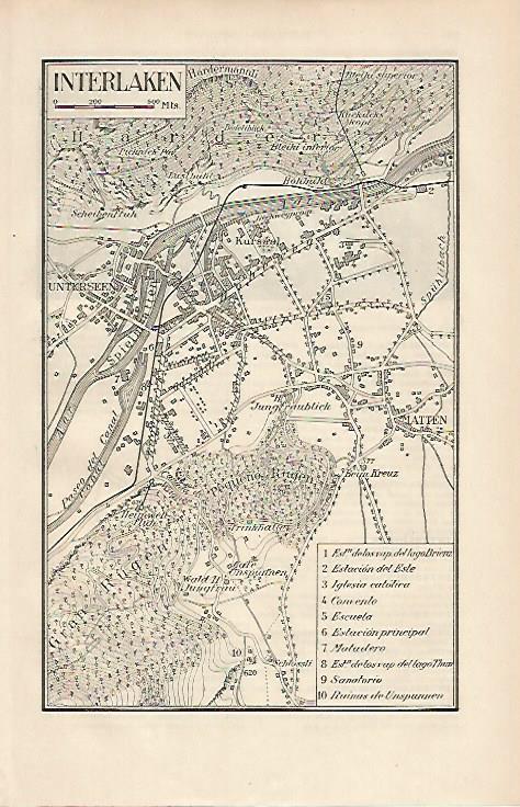LAMINA ESPASA 7202: Plano de Interlaken Suiza