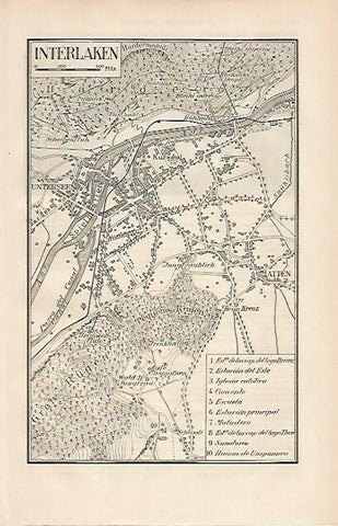 LAMINA ESPASA 7202: Plano de Interlaken Suiza