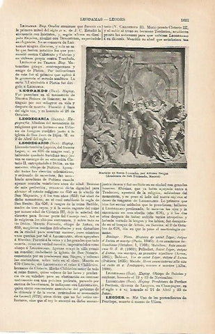 LAMINA ESPASA 9154: Martirio de Santa Leocadia por Alfonso Bergas