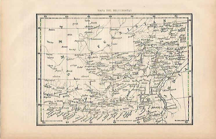 LAMINA ESPASA 9895: Mapa del Beluchistan