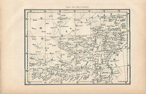 LAMINA ESPASA 9895: Mapa del Beluchistan