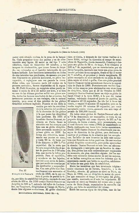 LAMINA ESPASA 12557: Dirigible Le Jaune de Lebaudy (1903)