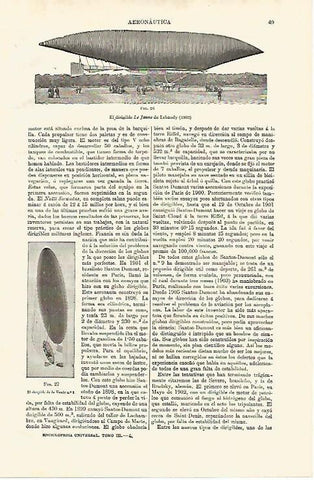 LAMINA ESPASA 12557: Dirigible Le Jaune de Lebaudy (1903)