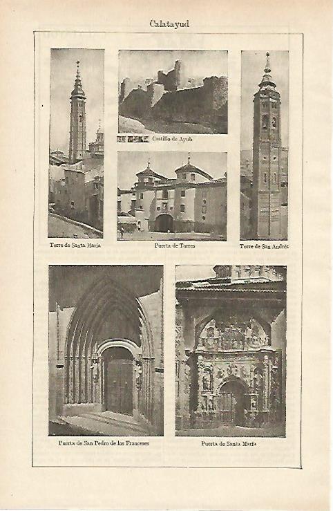 LAMINA ESPASA 14694: Vistas de Calatayud Zaragoza