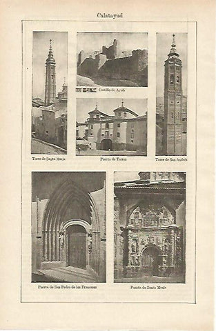 LAMINA ESPASA 14694: Vistas de Calatayud Zaragoza
