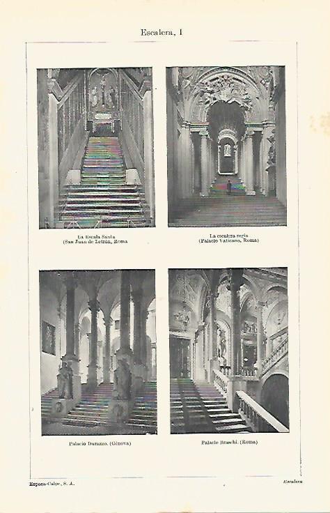 LAMINA ESPASA 16555: Escaleras de edificios de Roma