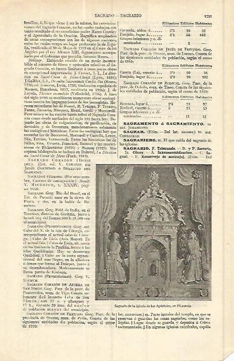LAMINA ESPASA 17144: Sagrario de la Iglesia de los Apostoles en Florencia